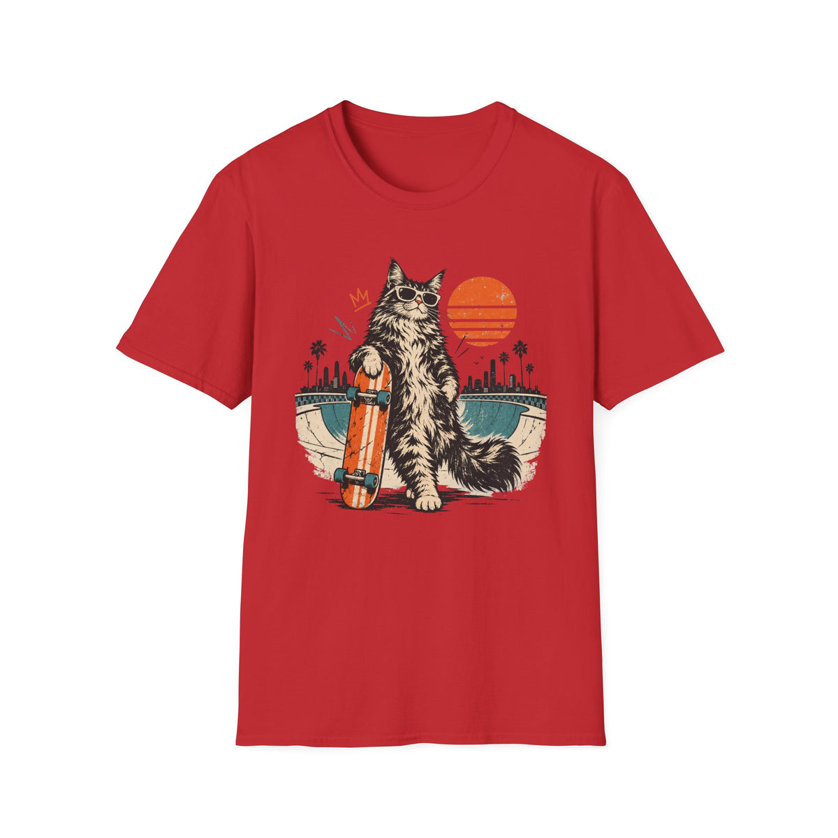 Cool Cat & Skateboard T-Shirt