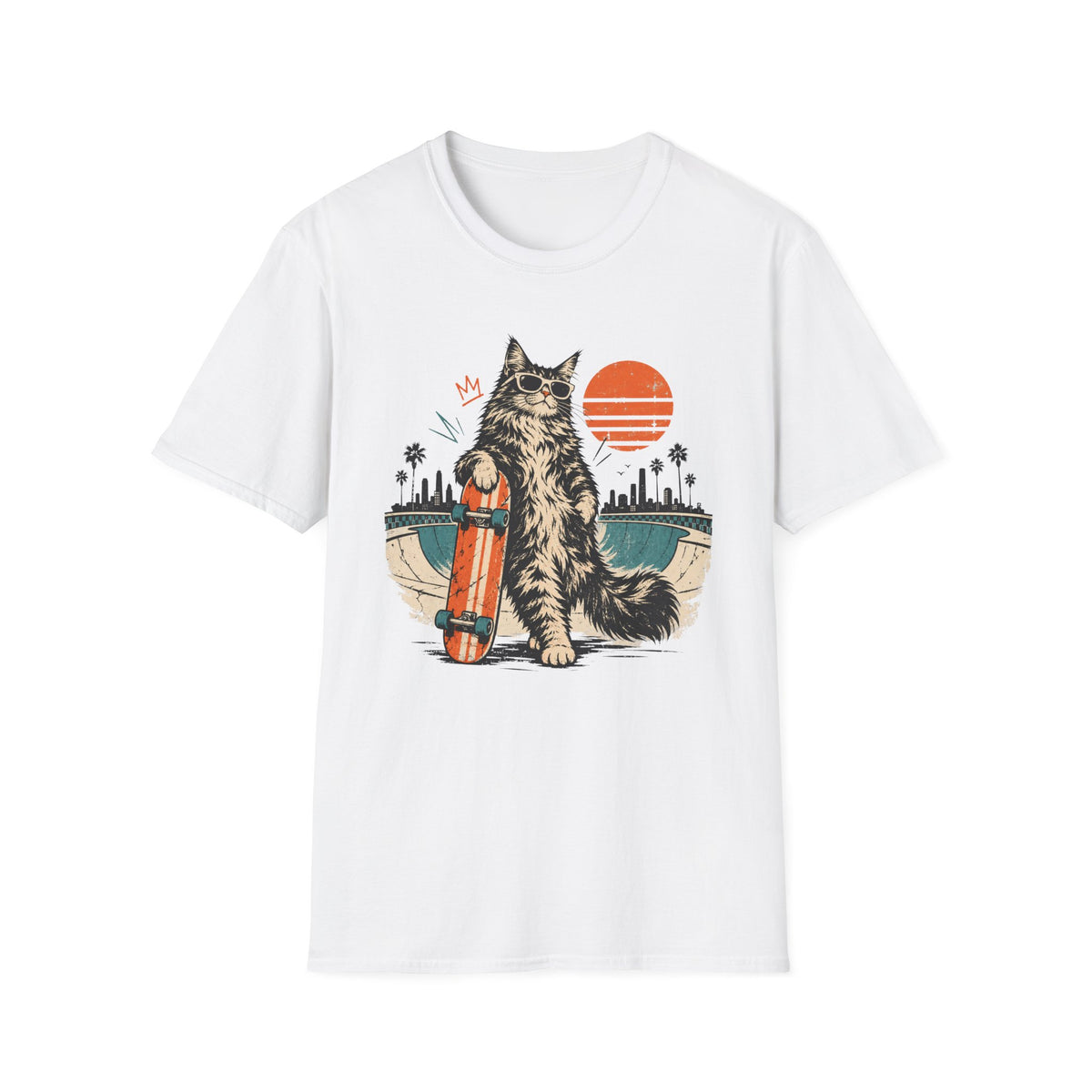 Cool Cat & Skateboard T-Shirt