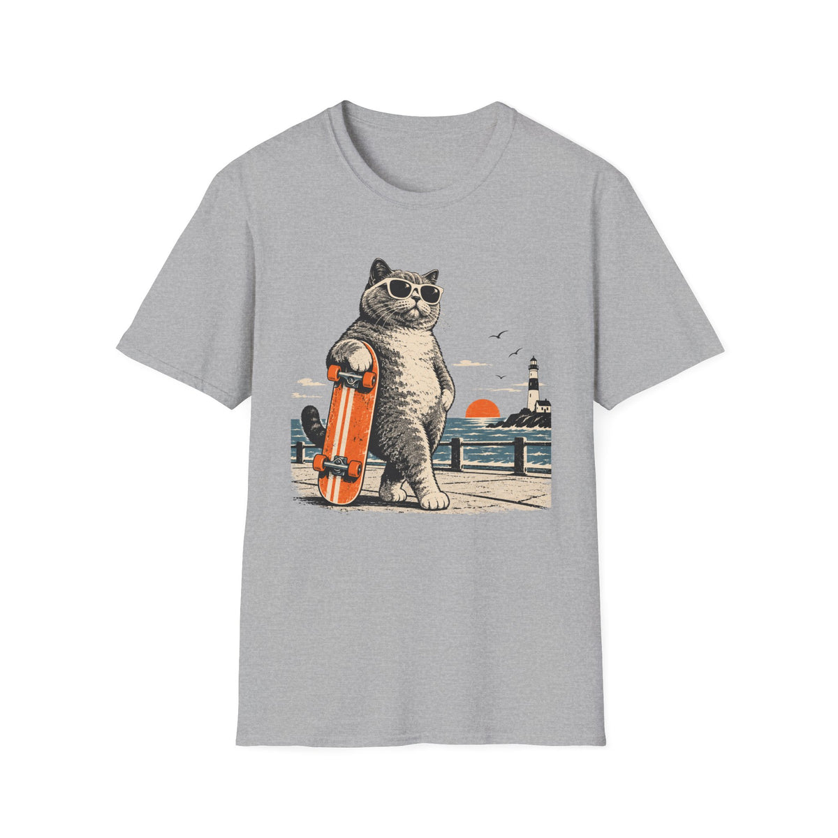 Cat & Skateboard T-Shirt