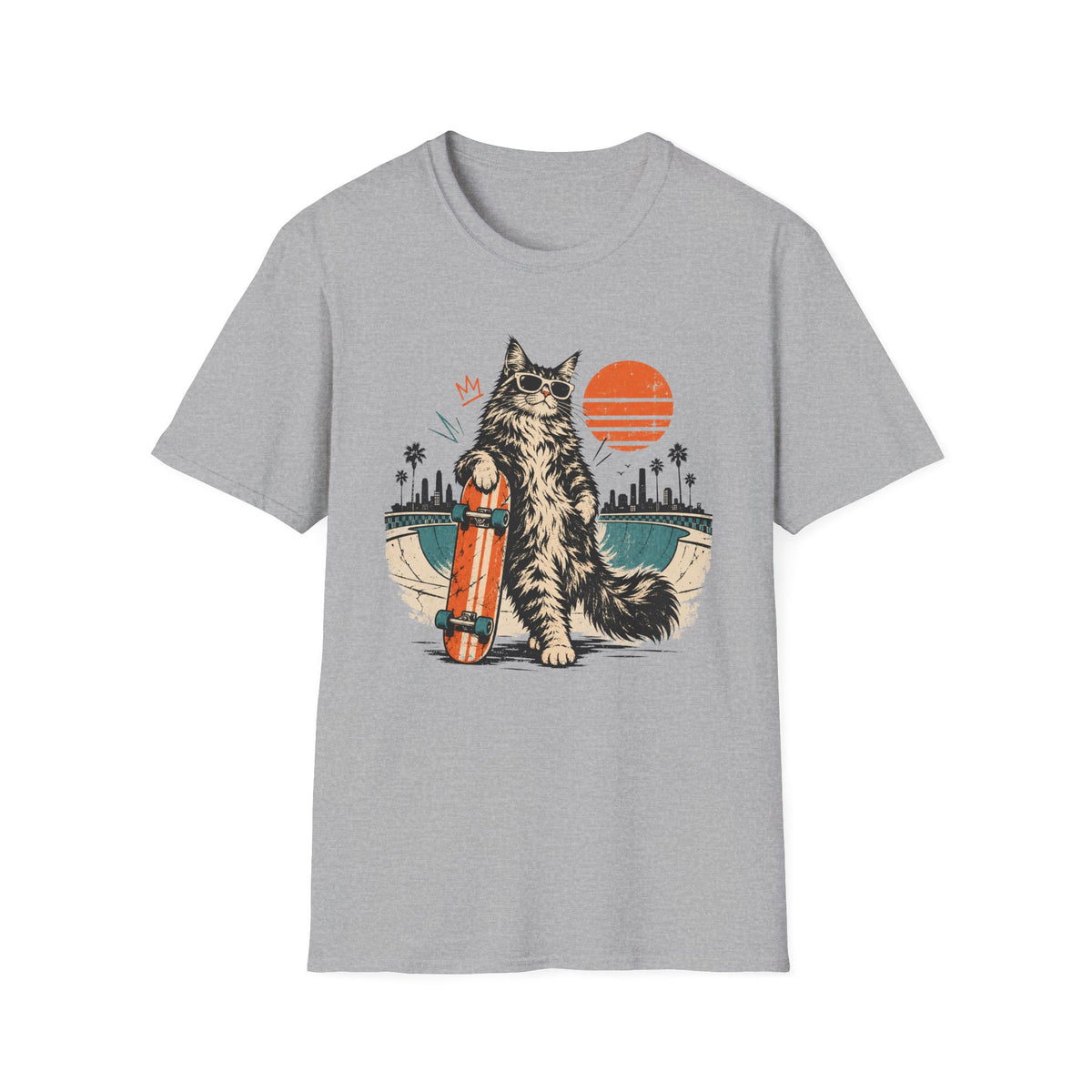Cool Cat & Skateboard T-Shirt